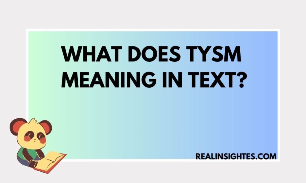 What Does tysm Meaning in Text