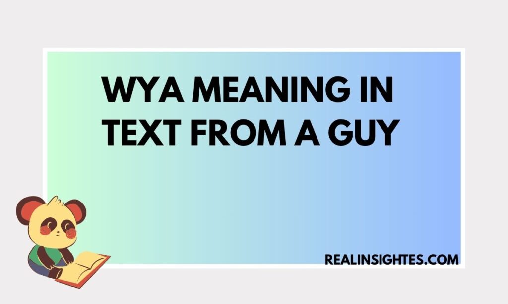 Wya Meaning in Text From a Guy